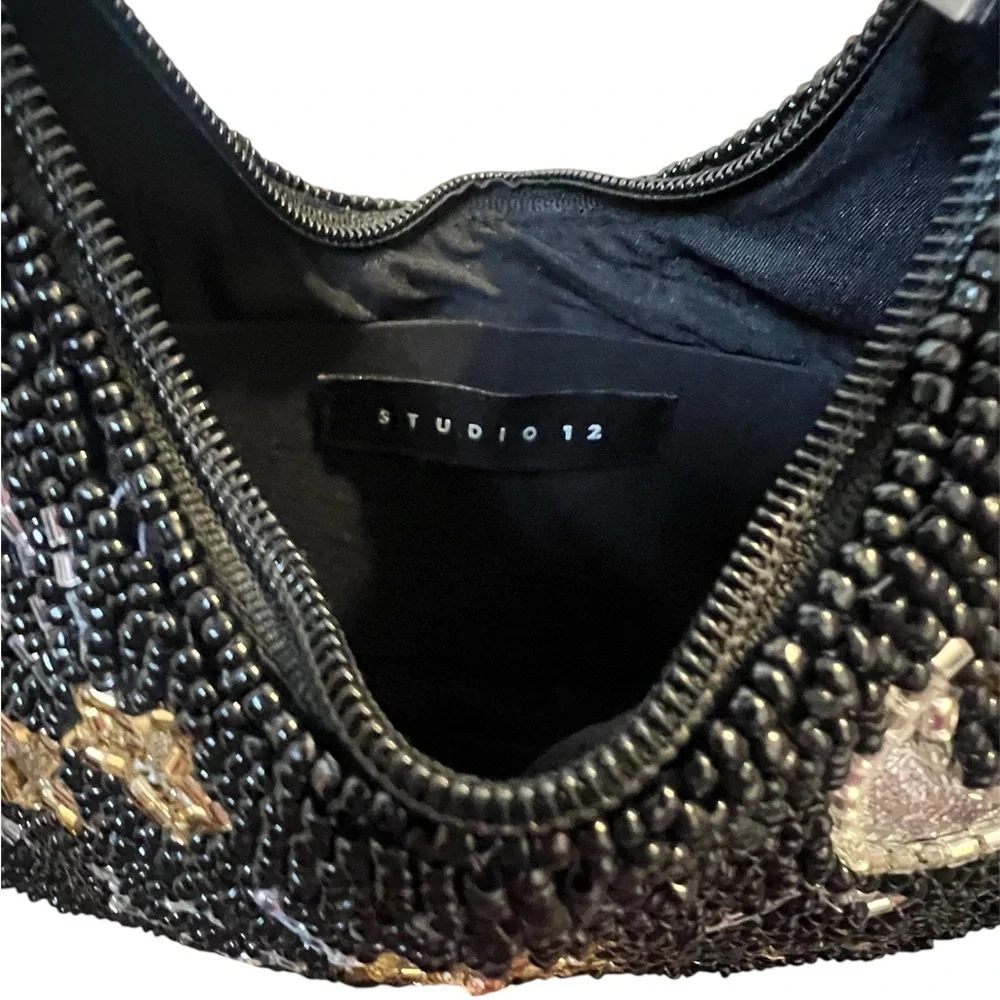 NWT VIRAL Moon & Stars Celestial Handcrafted Beaded Bag purse studio 12
